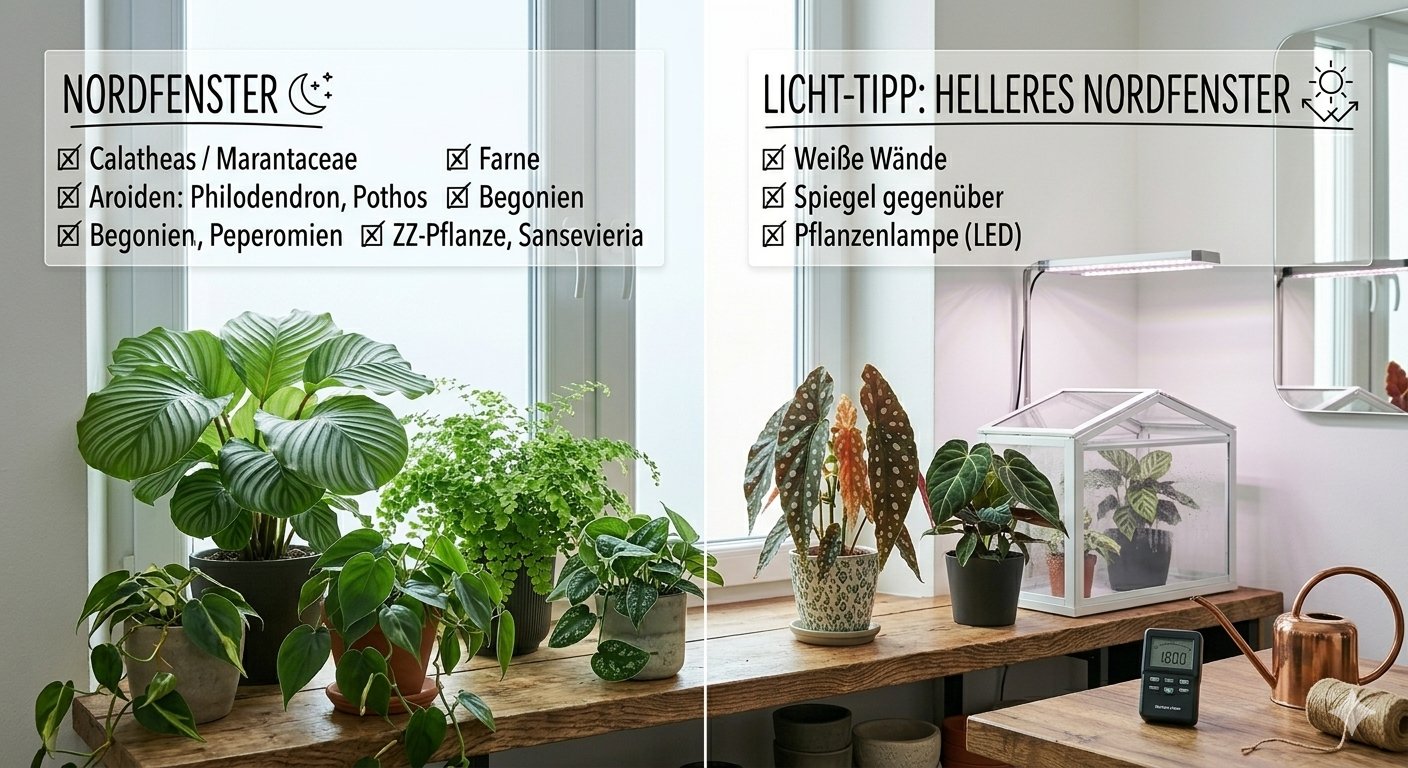Pflanzen am Nordfenster — diese Arten kommen damit klar