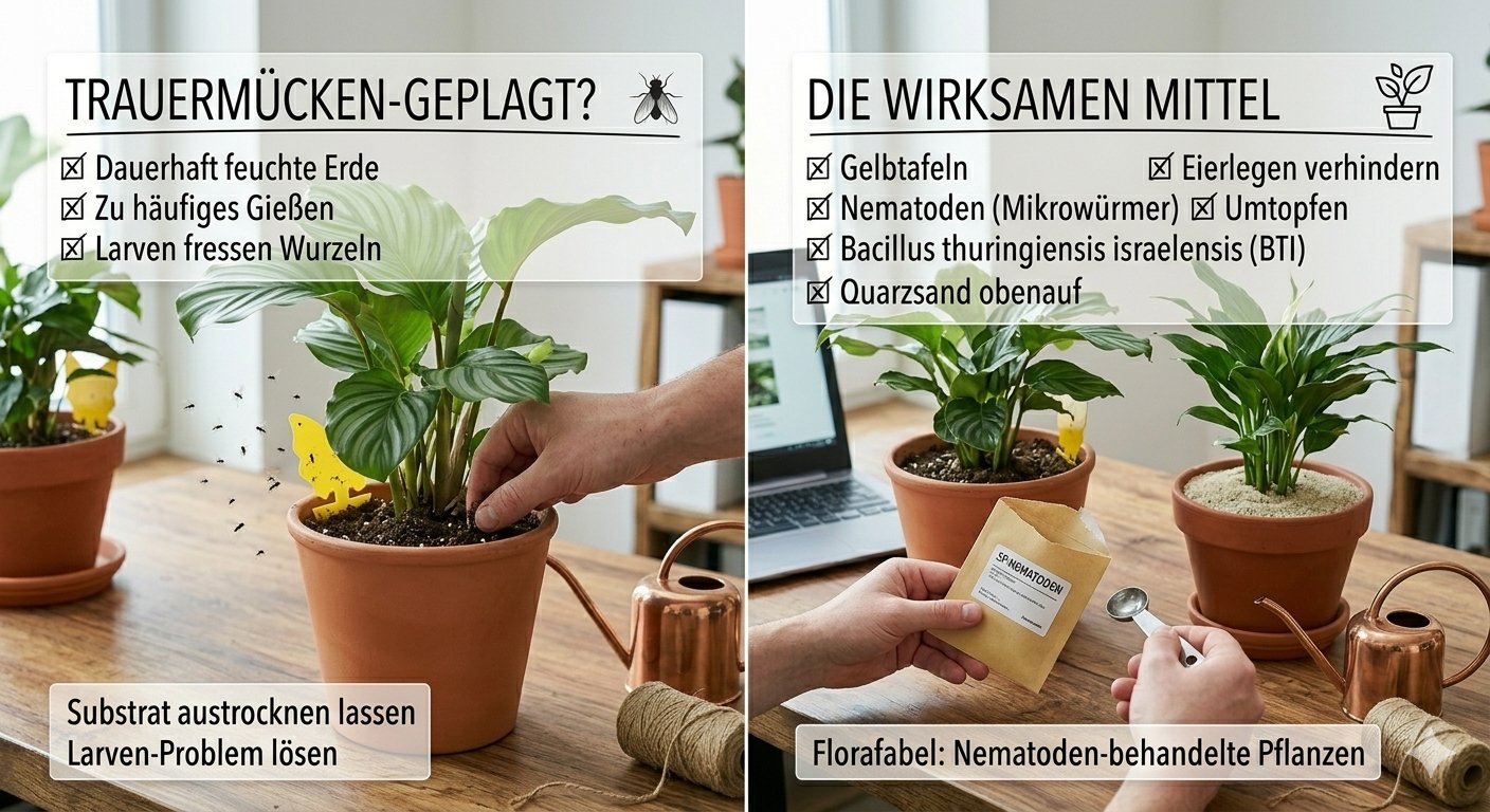 Trauermücken loswerden — was wirklich hilft