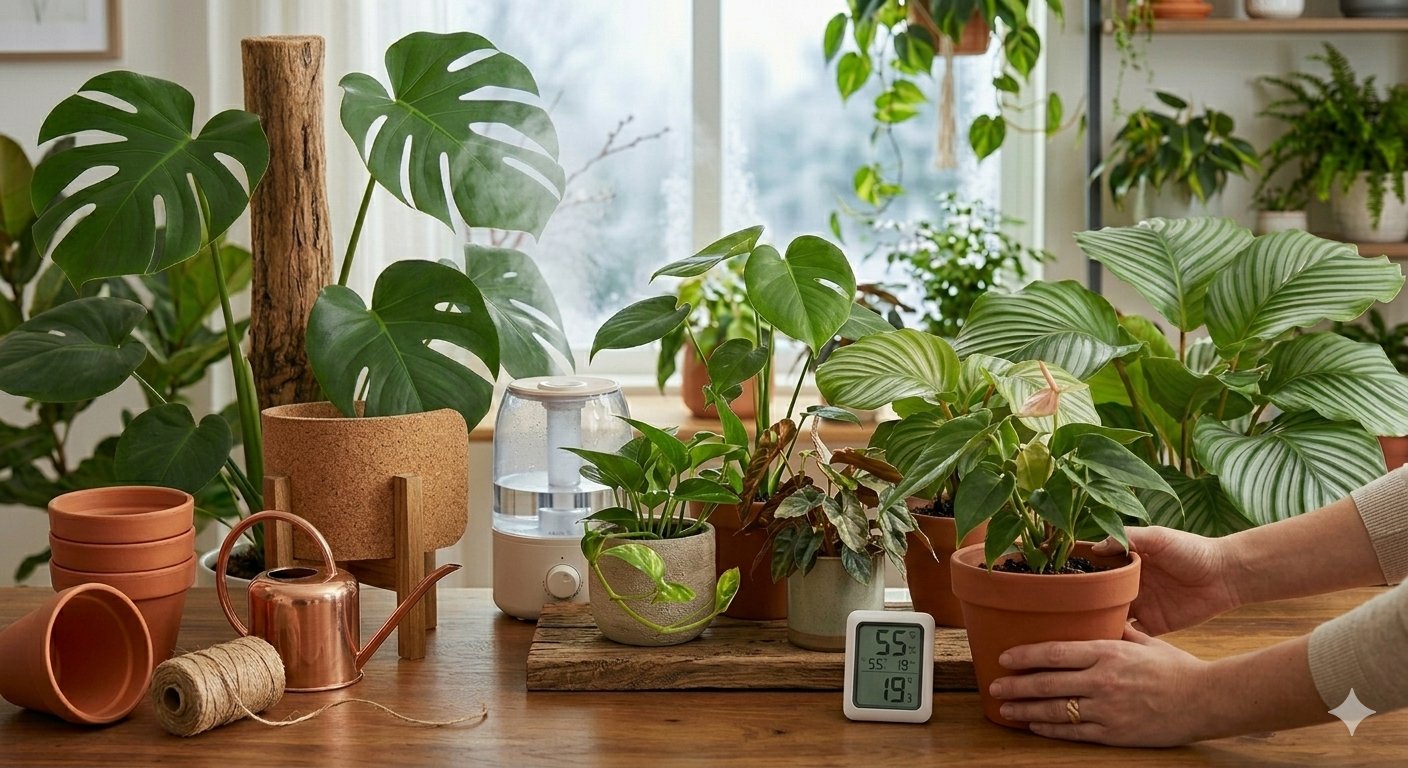 Pflanzen im Winter pflegen — Heizungsluft & Lichtmangel